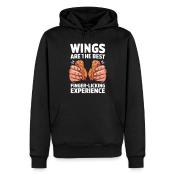 Ailes de poulet drôles Spurch Crispy Wings - Sweat à capuche Premium bio Homme - noir - Devant - Nico (187cm)