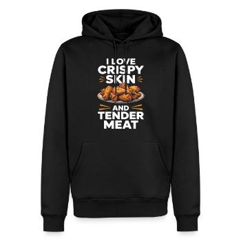 Chicken Wings Liebhaber Crispy Skin Tender Meat - Männer Premium Bio Hoodie - Schwarz - Vorne - Nico (187cm)