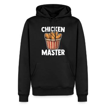 Chicken Wing Master Aliments pour ailes de poulet frites - Sweat à capuche Premium bio Homme - noir - Devant - Nico (187cm)