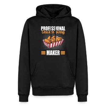 Fabricant professionnel d’ailes de poulet Ailes de poulet - Sweat à capuche Premium bio Homme - noir - Devant - Nico (187cm)