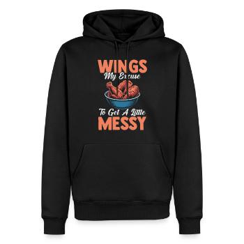 Chicken Wings My Excuse To Get A Little Messy - Männer Premium Bio Hoodie - Schwarz - Vorne - Nico (187cm)