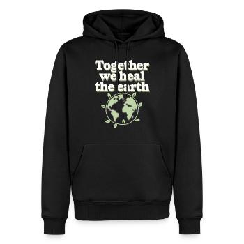 Optimisme climatique, Jour de la Terre, Durabilité - Sweat à capuche Premium bio Homme - noir - Devant - Nico (187cm)