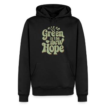 Optimisme climatique, Jour de la Terre, Durabilité - Sweat à capuche Premium bio Homme - noir - Devant - Nico (187cm)