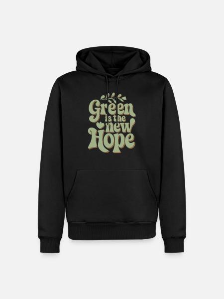 Climate optimism, Earth Day, Sustainability - Men’s Premium Organic Hoodie - black