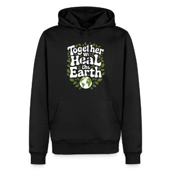 Optimisme climatique, Jour de la Terre, Durabilité - Sweat à capuche Premium bio Homme - noir - Devant - Nico (187cm)