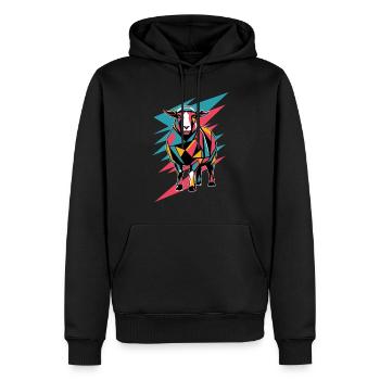 Geometrische Bauernhoftier Grafik - Farbige Schaf - Männer Premium Bio Hoodie - Schwarz - Vorne - Nico (187cm)