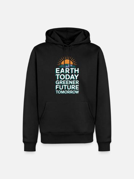 Climate optimism, Earth Day, Sustainability - Men’s Premium Organic Hoodie - black