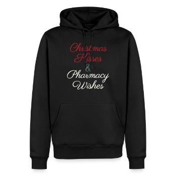 Pharmacie Noël Vœux de Noël - Sweat à capuche Premium bio Homme - noir - Devant - Nico (187cm)