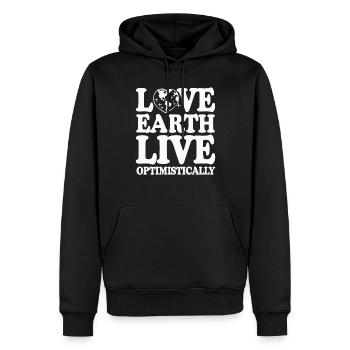 Optimisme climatique, Jour de la Terre, Durabilité - Sweat à capuche Premium bio Homme - noir - Devant - Nico (187cm)