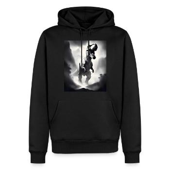 Cooles Tyrannosaurus Rex T-Shirt Design - Männer Premium Bio Hoodie - Schwarz - Vorne - Nico (187cm)