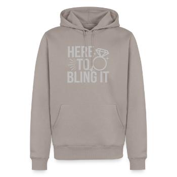 Ring Dude Wedding Ceremony Ring Guy - Men’s Premium Organic Hoodie - taupe - Front - Nico (187cm)