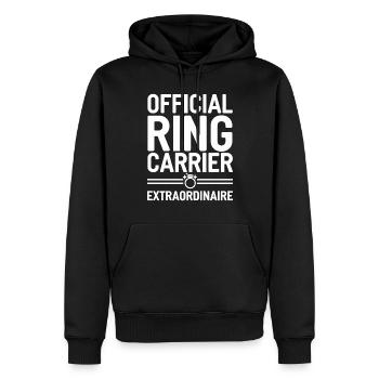 Bague Dude Cérémonie de mariage Bague Guy - Sweat à capuche Premium bio Homme - noir - Devant - Nico (187cm)