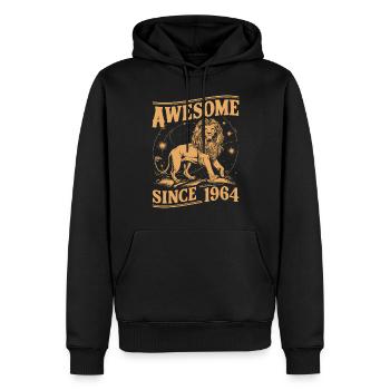Signe astrologique Lion Zodiaque Année d’anniversaire 1964Leo - Sweat à capuche Premium bio Homme - noir - Devant - Nico (187cm)
