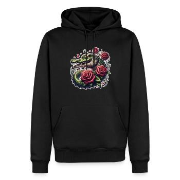 Alligator - Männer Premium Bio Hoodie - Schwarz - Vorne - Nico (187cm)