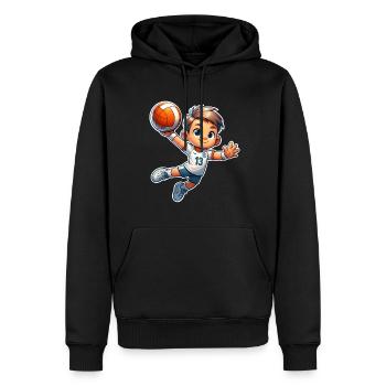 Handball Joueurs de handball - Sweat à capuche Premium bio Homme - noir - Devant - Nico (187cm)