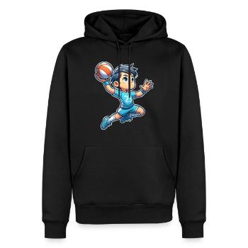 Handball Joueurs de handball - Sweat à capuche Premium bio Homme - noir - Devant - Nico (187cm)