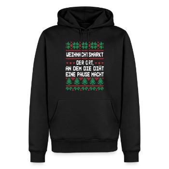 Weihnachtsmarkt Diät Spruch Fun - Männer Premium Bio Hoodie - Schwarz - Vorne - Nico (187cm)