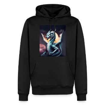 Grauer Drache - Männer Premium Bio Hoodie - Schwarz - Vorne - Nico (187cm)