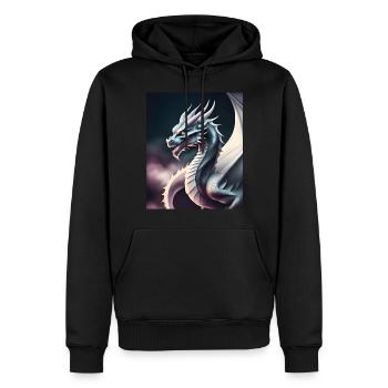 Drachen-Silhouette - Männer Premium Bio Hoodie - Schwarz - Vorne - Nico (187cm)