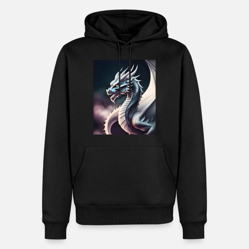 Drachen-Silhouette - Männer Premium Bio Hoodie - Schwarz