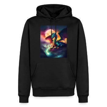 Magischer Drache - Männer Premium Bio Hoodie - Schwarz - Vorne - Nico (187cm)