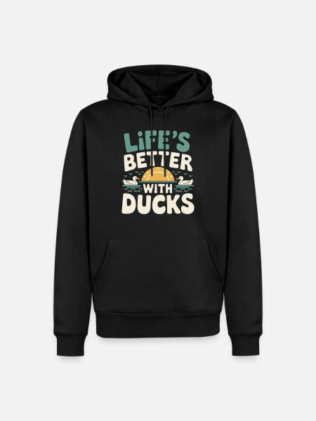 pet duck owners, duck lovers, - Men’s Premium Organic Hoodie - black