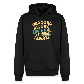 propriétaires de canards domestiques, amoureux des canards, - Sweat à capuche Premium bio Homme - noir - Devant - Nico (187cm)