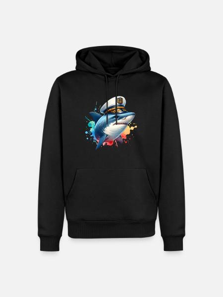 Shark Captain - Men’s Premium Organic Hoodie - black