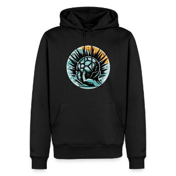 Handball - Sweat à capuche Premium bio Homme - noir - Devant - Nico (187cm)