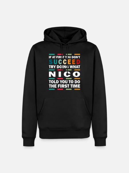 Nico Name Design - Sweat à capuche Premium bio Homme - noir