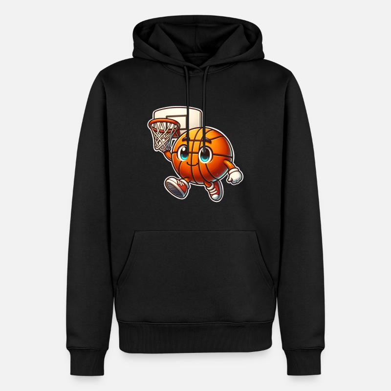 Basket-ball Joueurs de basket-ball - Sweat à capuche Premium bio Homme - noir