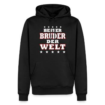 Bester BRUDER der Welt - Männer Premium Bio Hoodie - Schwarz - Vorne - Nico (187cm)