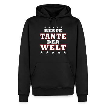 Die Beste Tante der Welt - Tante - Tanten - coole - Männer Premium Bio Hoodie - Schwarz - Vorne - Nico (187cm)
