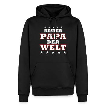 bester Papa der Welt - Männer Premium Bio Hoodie - Schwarz - Vorne - Nico (187cm)