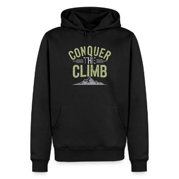 Des trails de course pour les amateurs de trail running - Sweat à capuche Premium bio Homme - noir - Devant - Nico (187cm)
