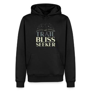 Des trails de course pour les amateurs de trail running - Sweat à capuche Premium bio Homme - noir - Devant - Nico (187cm)