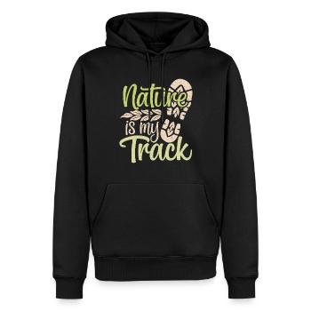 Des trails de course pour les amateurs de trail running - Sweat à capuche Premium bio Homme - noir - Devant - Nico (187cm)