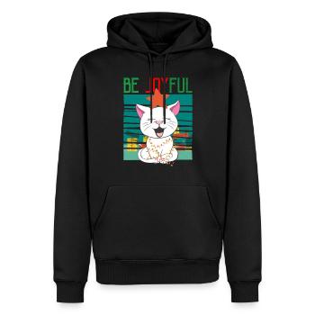 Chat de Noël - Sweat à capuche Premium bio Homme - noir - Devant - Nico (187cm)