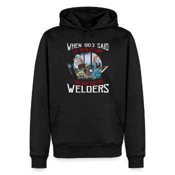 Schweißen Geschenk Job Spruch Schweißer - Männer Premium Bio Hoodie - Schwarz - Vorne - Nico (187cm)