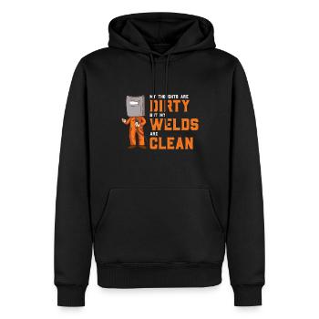 Meine Schweißnähte - Männer Premium Bio Hoodie - Schwarz - Vorne - Nico (187cm)