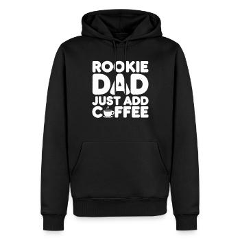 Humour parental Les nouveaux pères ont pour la première fois - Sweat à capuche Premium bio Homme - noir - Devant - Nico (187cm)
