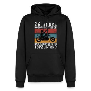 Motorrad 26 Motorradfahrer Moto - Männer Premium Bio Hoodie - Schwarz - Vorne - Nico (187cm)