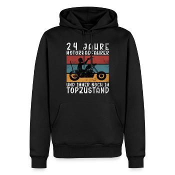 Biker 24 Jahre Motorradfahrer Geburtstag Motorrad - Männer Premium Bio Hoodie - Schwarz - Vorne - Nico (187cm)