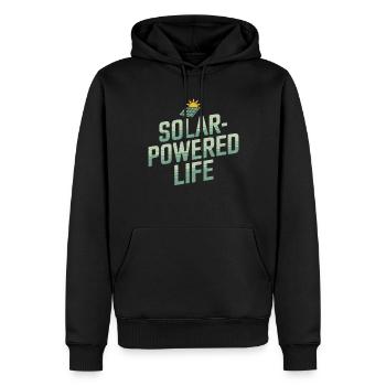Énergie solaire Énergie renouvelable Mode de vie durable - Sweat à capuche Premium bio Homme - noir - Devant - Nico (187cm)