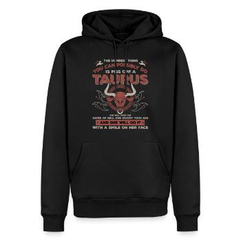 Taureau Taureau Signe du zodiaque - Sweat à capuche Premium bio Homme - noir - Devant - Nico (187cm)