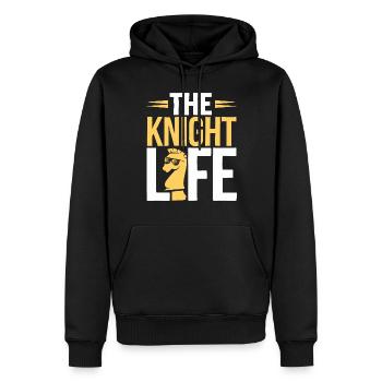 Schach-humor-liebhaber Lustige Schachmatt- Und - Männer Premium Bio Hoodie - Schwarz - Vorne - Nico (187cm)