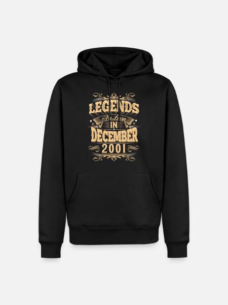 December 2001 Birthday Legend - Men’s Premium Organic Hoodie - black