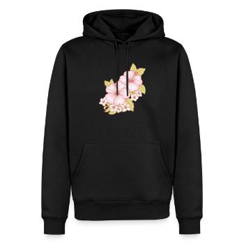 Hawaii Hawaiianisches Mädchen Hibiskusblüte - Männer Premium Bio Hoodie - Schwarz - Vorne - Nico (187cm)