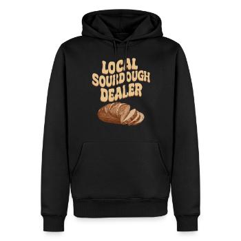 Revendeur de levain local Funny Bakery Baking Baker - Sweat à capuche Premium bio Homme - noir - Devant - Nico (187cm)