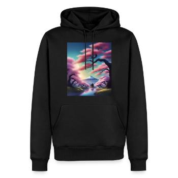 Fuji-Berg in Japan - Männer Premium Bio Hoodie - Schwarz - Vorne - Nico (187cm)